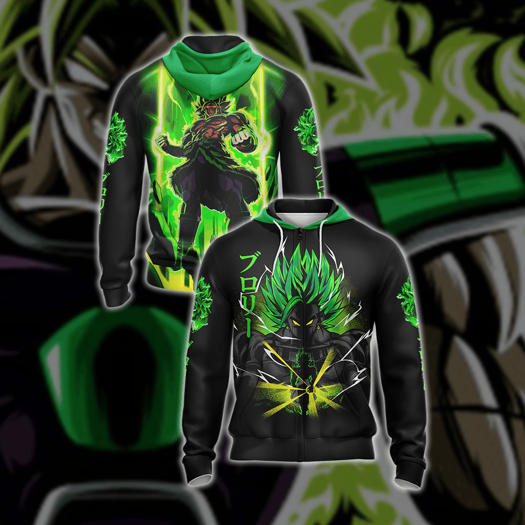 Dragon Ball Z Broly Unisex 3D T-shirt Zip Hoodie