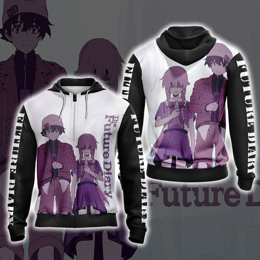 Future Diary New Style Unisex 3D T-shirt Zip Hoodie