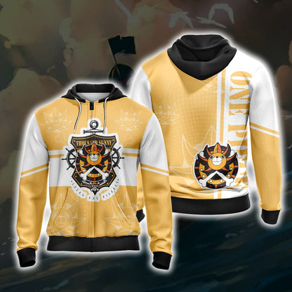 One Piece - Thousand Sunny Unisex 3D T-shirt Zip Hoodie
