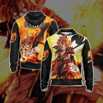 Fairy Tail Natsu Dragneel New Style Unisex 3D T-shirt Zip Hoodie