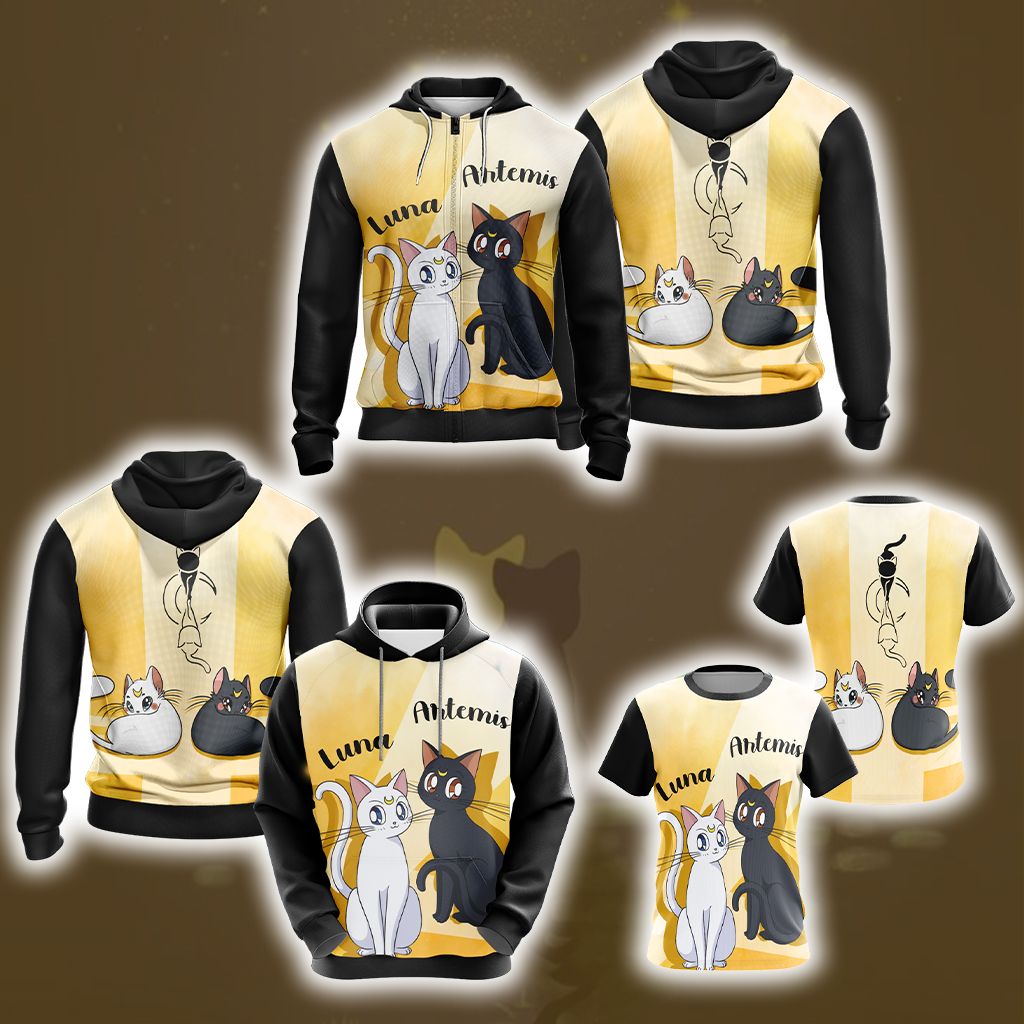 Sailor Moon Luna & Artemis New Style Unisex 3D T-shirt