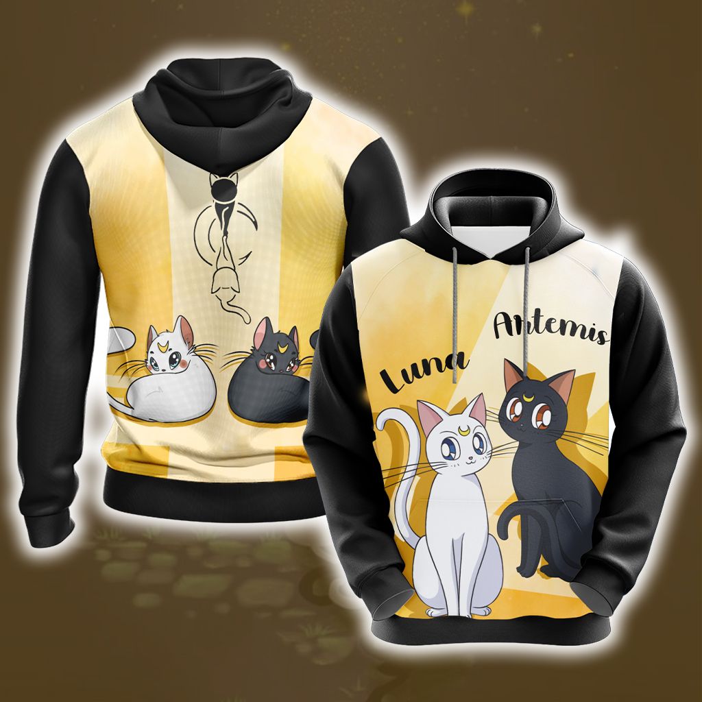 Sailor Moon Luna & Artemis New Style Unisex 3D T-shirt Hoodie