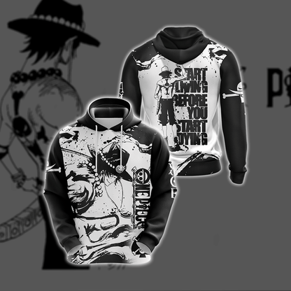 One Piece Ace - Start Living Before U Start Dying New Unisex 3D T-shirt