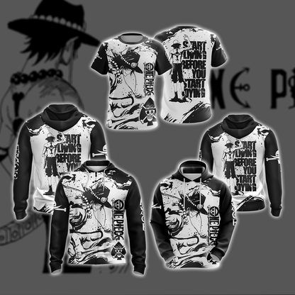 One Piece Ace - Start Living Before U Start Dying New Unisex 3D T-shirt