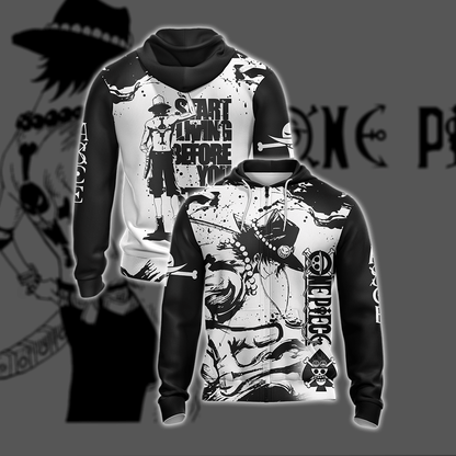 One Piece Ace - Start Living Before U Start Dying New Unisex 3D T-shirt