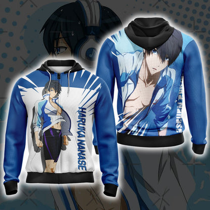 Free! Haruka Nanase Unisex 3D T-shirt Zip Hoodie
