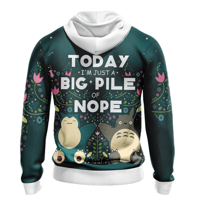 Big Pile Of Nope - Totoro And Snorlax Unisex 3D T-shirt