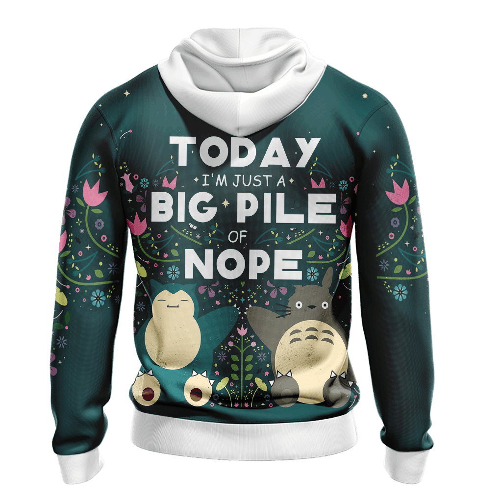 Big Pile Of Nope - Totoro And Snorlax Unisex 3D T-shirt