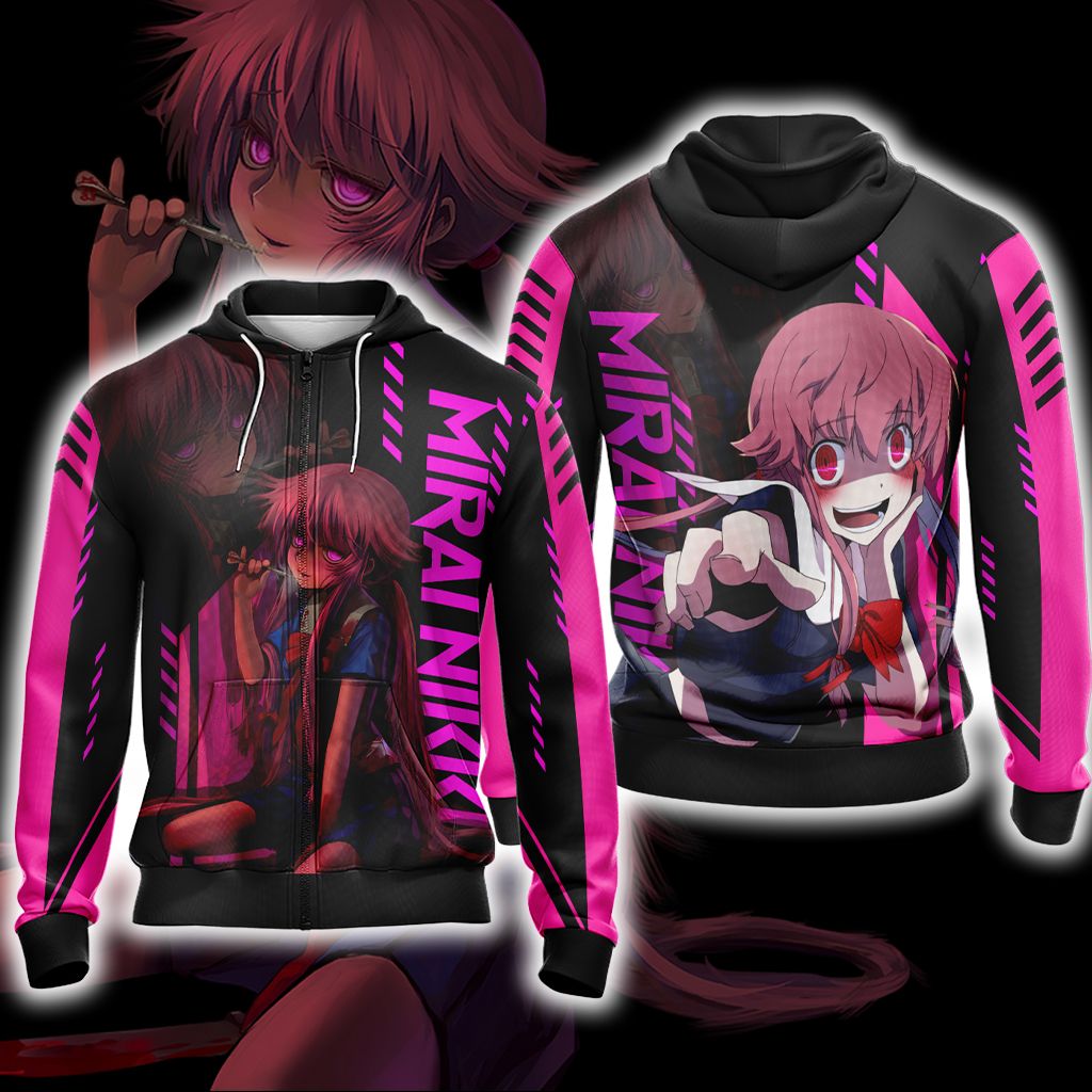 Future Diary Mirai Nikki New Unisex 3D T-shirt Zip Hoodie