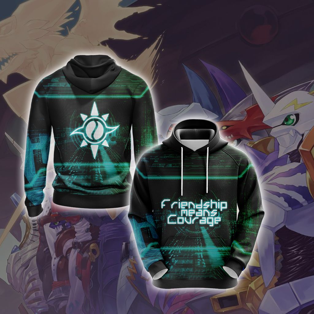 Digimon - Friendship means Courage Unisex 3D T-shirt Hoodie