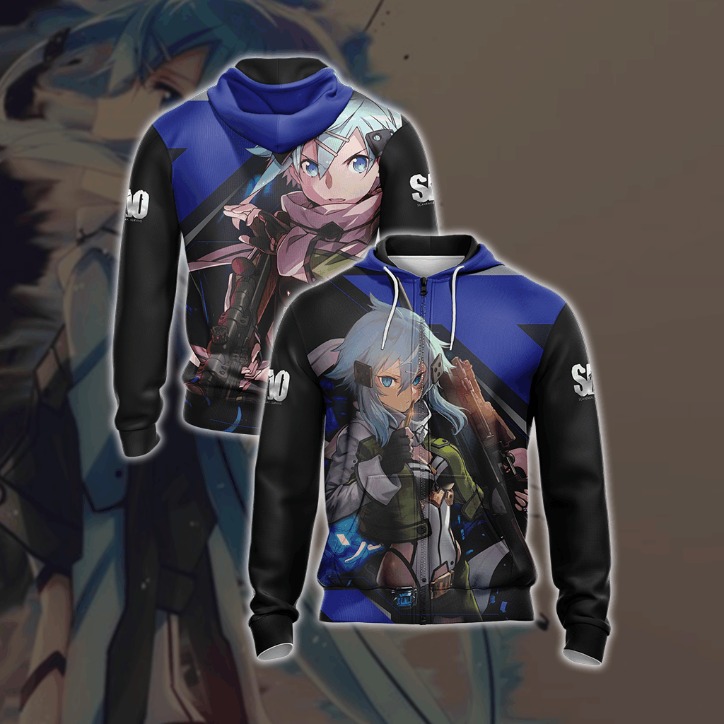 Sword Art Online - Sinon Unisex 3D T-shirt Zip Hoodie