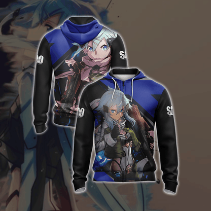 Sword Art Online - Sinon Unisex 3D T-shirt Zip Hoodie