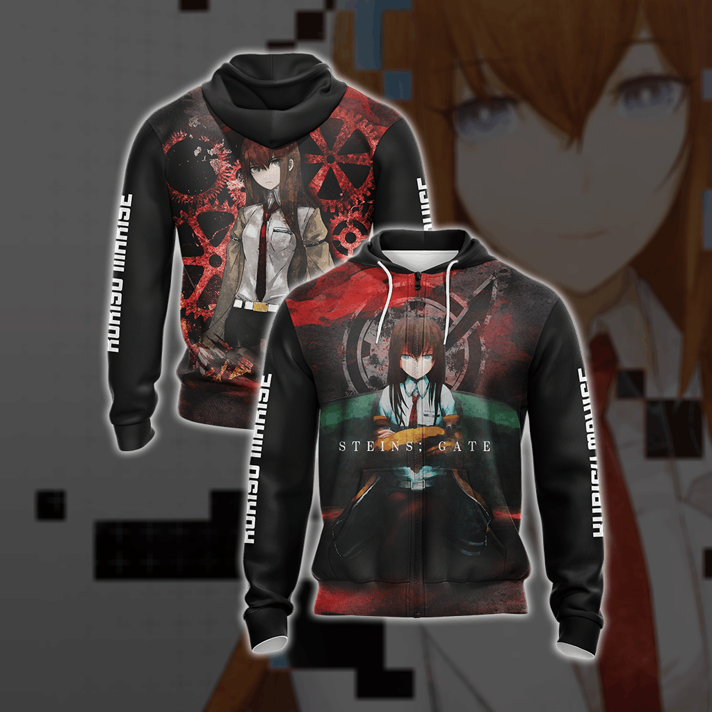 Steins;Gate Makise Kurisu New Style 3D T-shirt Zip Hoodie