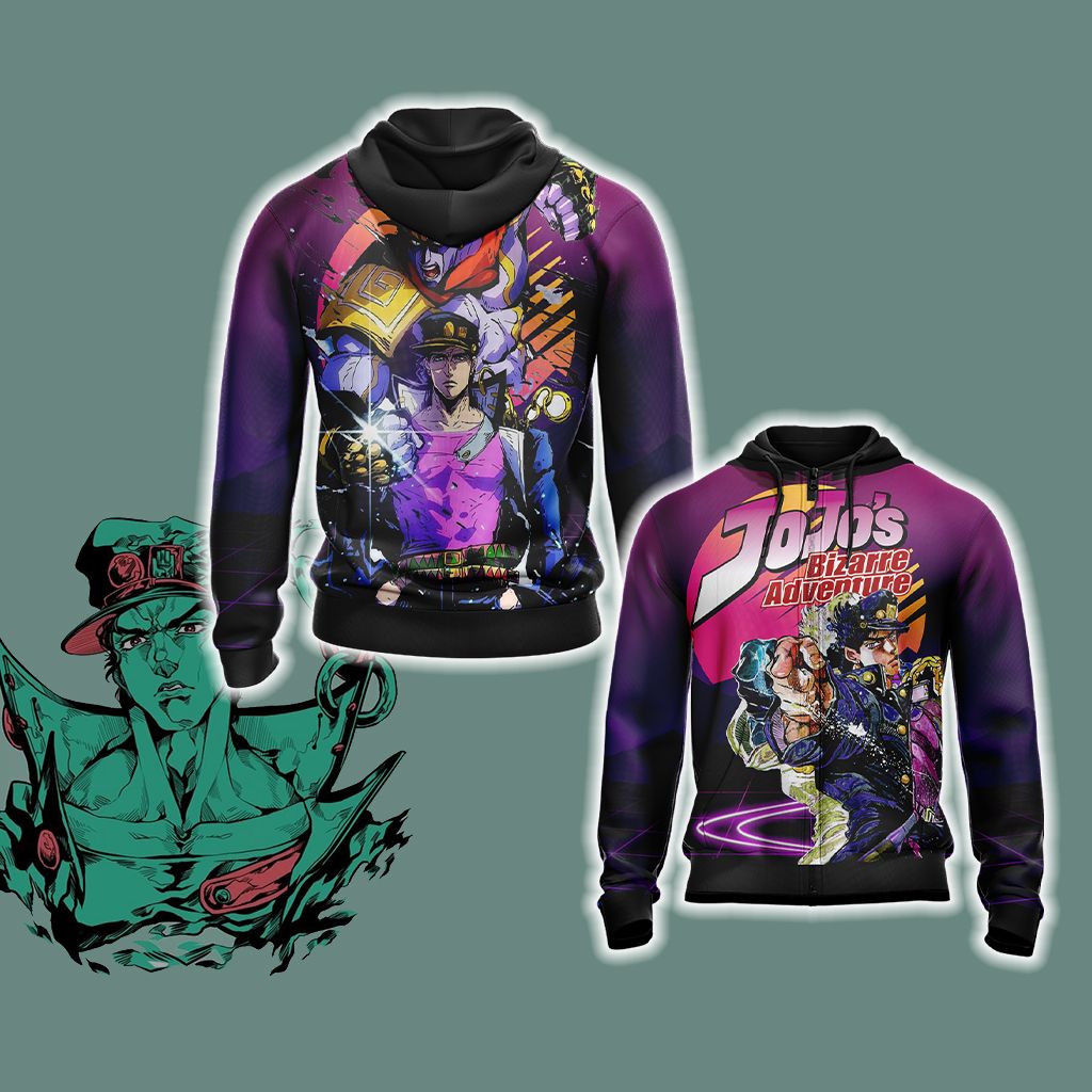 Jojo's Bizarre Adventure - Jotaro Unisex 3D T-shirt Zip Hoodie