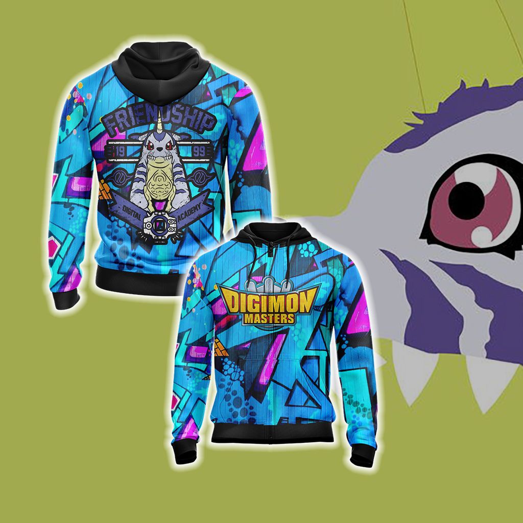 Digimon Master Friendship Unisex 3D T-shirt Zip Hoodie