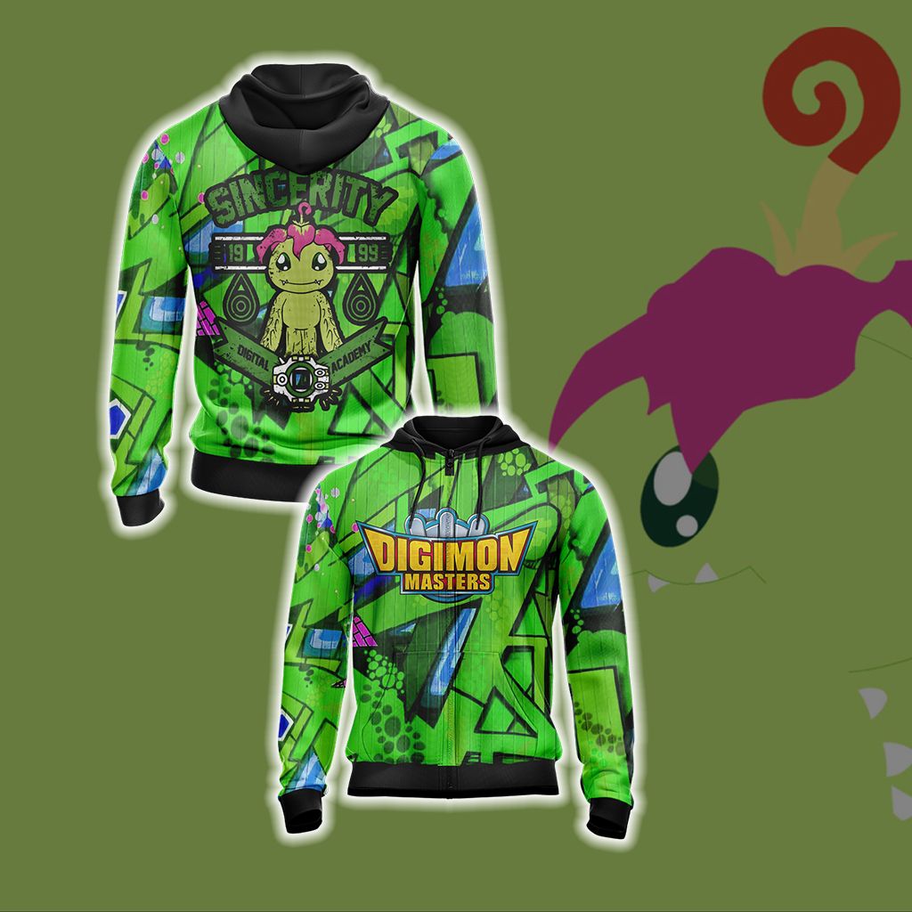 Digimon Master Sincerity Unisex 3D T-shirt Zip Hoodie