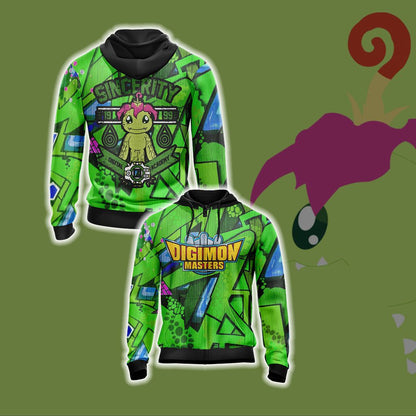 Digimon Master Sincerity Unisex 3D T-shirt Zip Hoodie