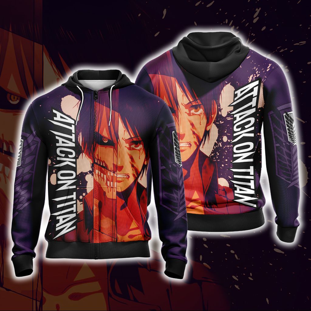 Attack On Titan New Version 3D T-shirt Zip Hoodie