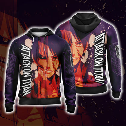 Attack On Titan New Version 3D T-shirt Zip Hoodie