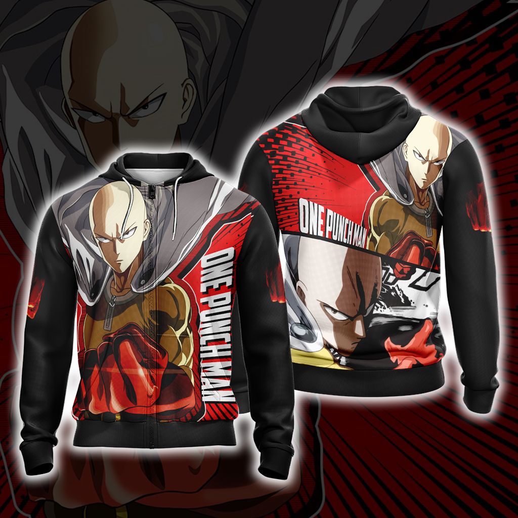 One Punch Man Saitama New Look Unisex 3D T-shirt Zip Hoodie