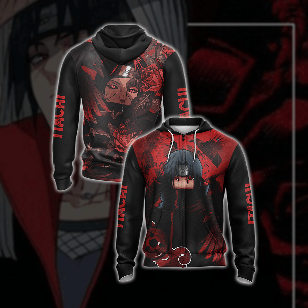 Naruto - Uchiha Itachi Unisex 3D T-shirt Zip Hoodie