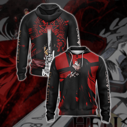 Hellsing Unisex 3D T-shirt Zip Hoodie