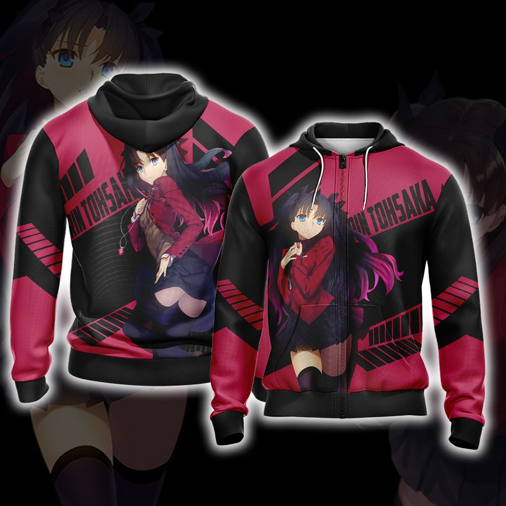 Fate/Stay Night - Unlimited Blade Works Rin Tohsaka 3D T-shirt Zip Hoodie