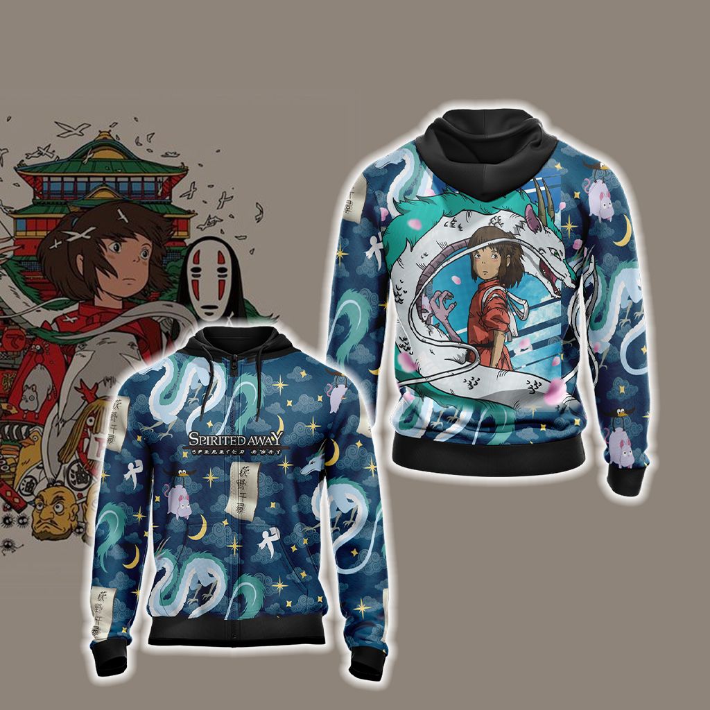 Spirited Away New Style Unisex 3D T-shirt Zip Hoodie