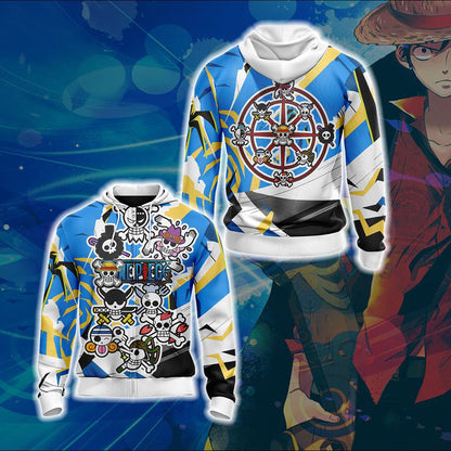 One Piece - Symbol Unisex 3D T-shirt Zip Hoodie