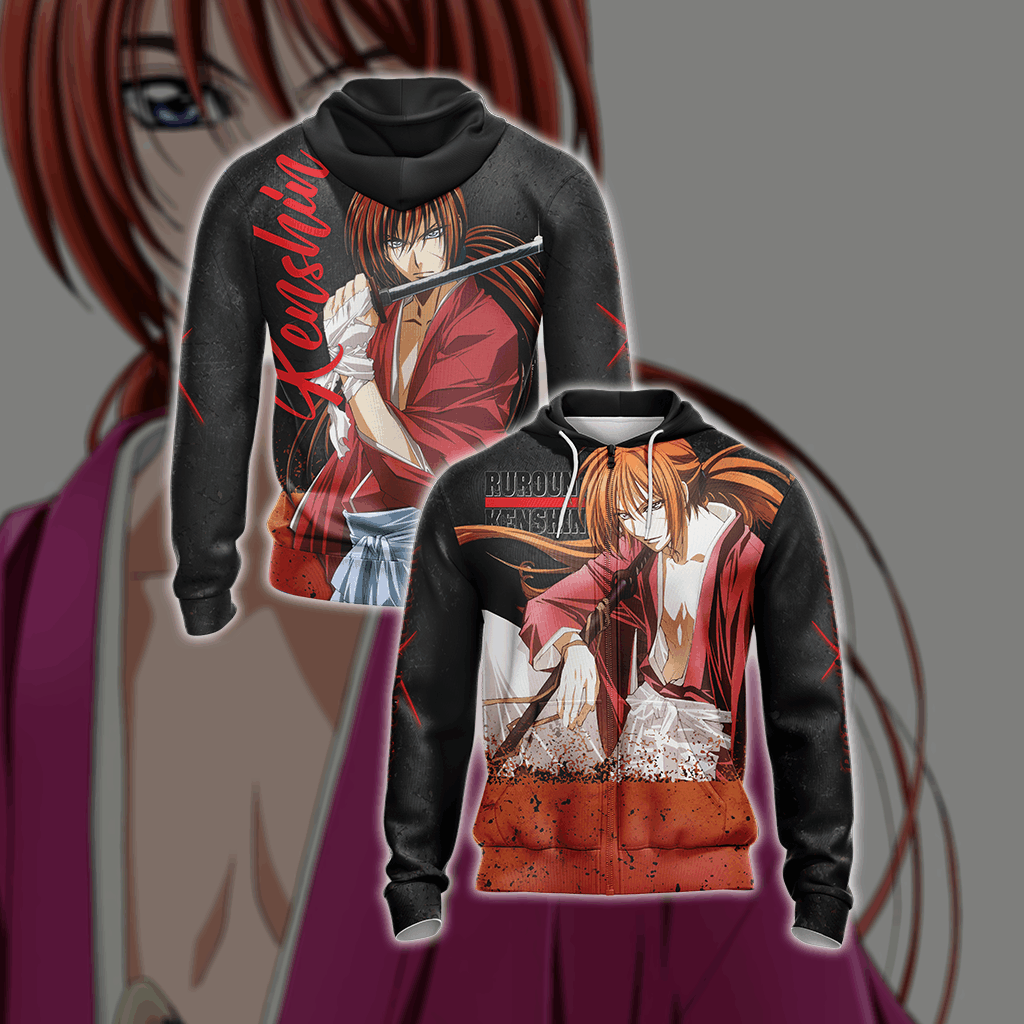Rurouni Kenshin Unisex 3D T-shirt Zip Hoodie