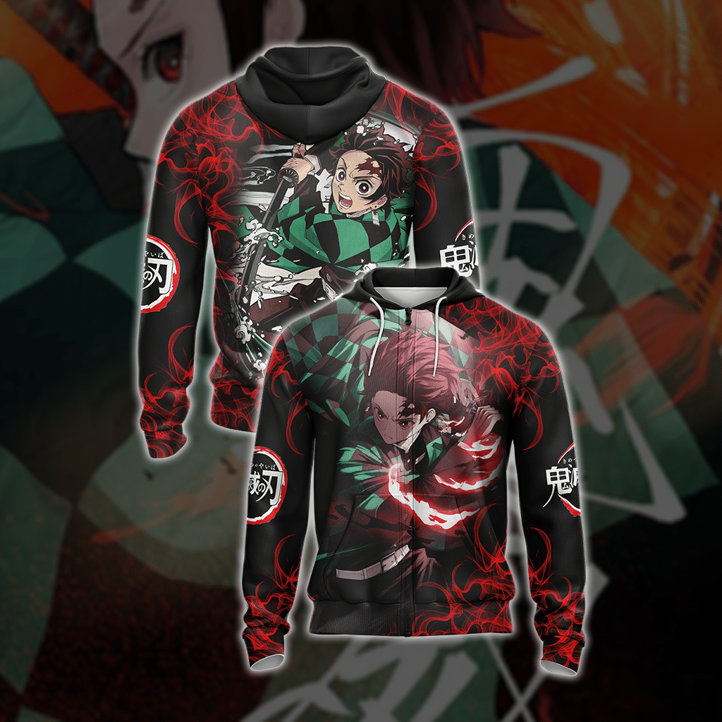 Demon Slayer - Tanjiro Kamado Unisex 3D T-shirt Zip Hoodie