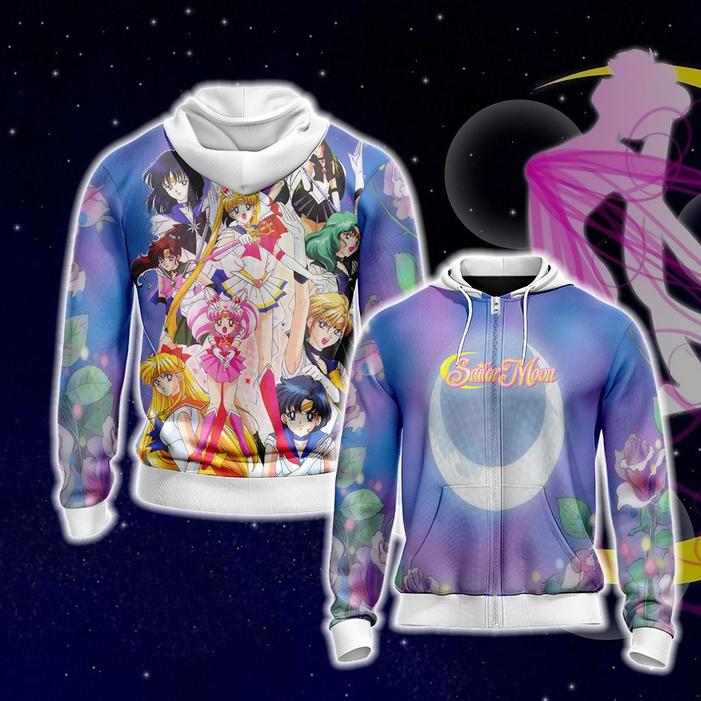 Sailor Moon S Group Unisex 3D T-shirt Zip Hoodie