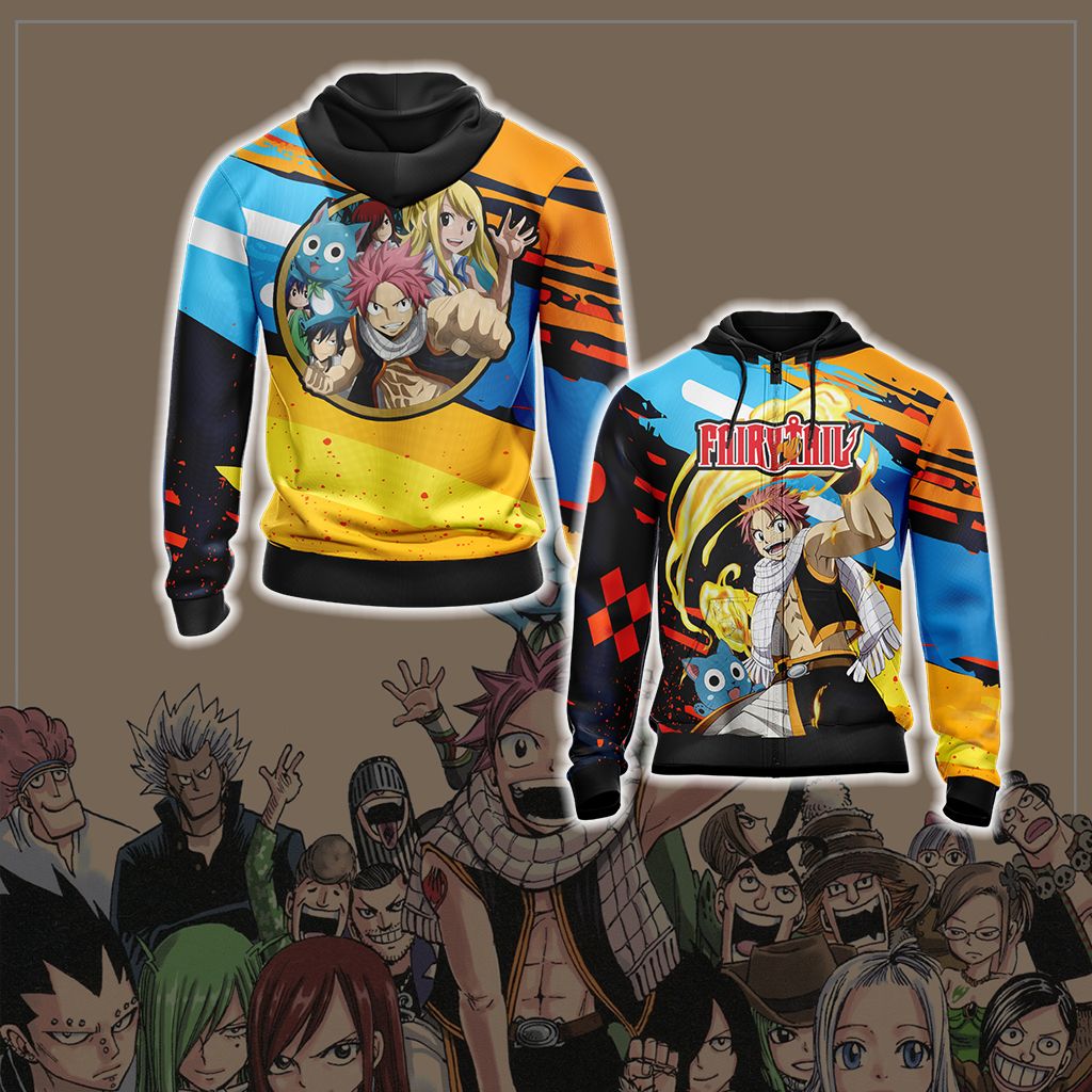 Fairy Tail New Version Unisex 3D T-shirt Zip Hoodie