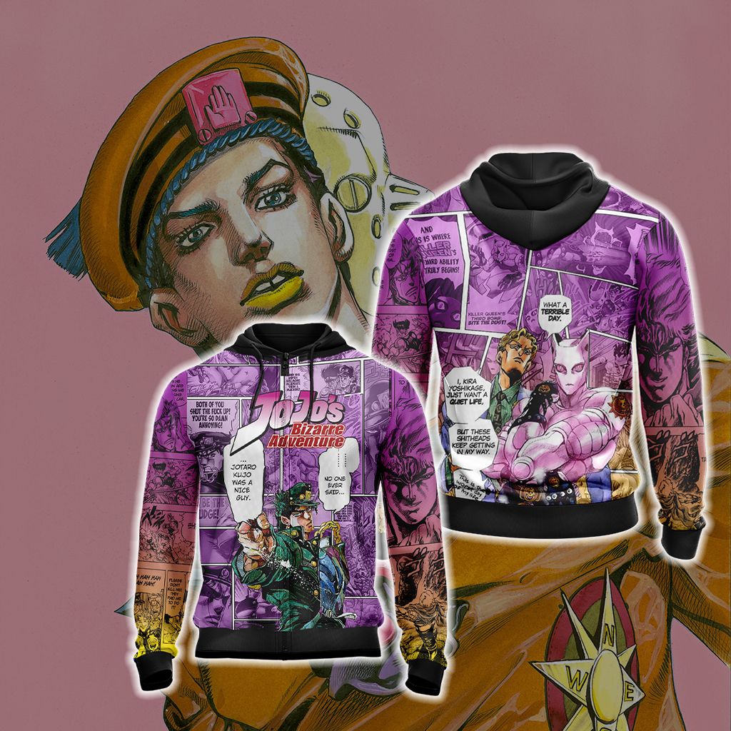 Jojo's Bizarre Adventure New Look Unisex 3D T-shirt Zip Hoodie