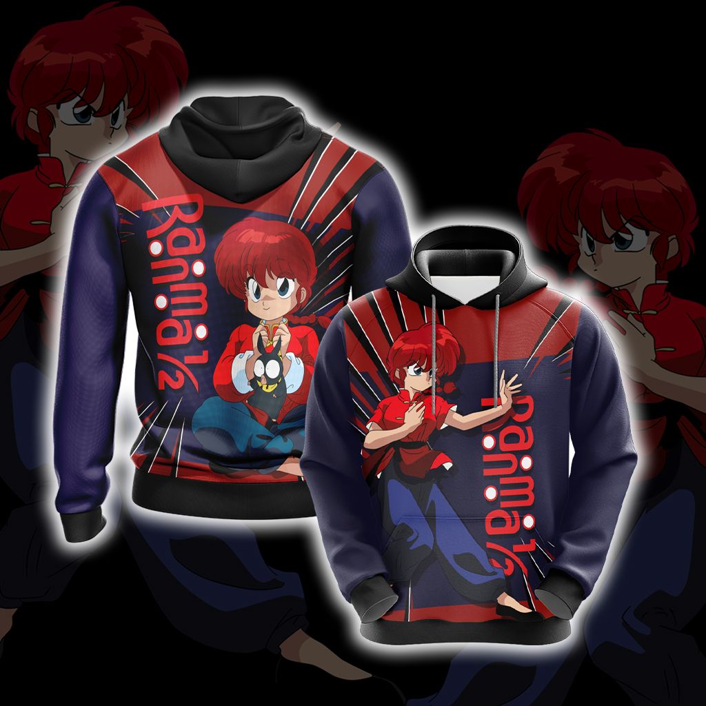Ranma ½ Cute Unisex 3D T-shirt Zip Hoodie