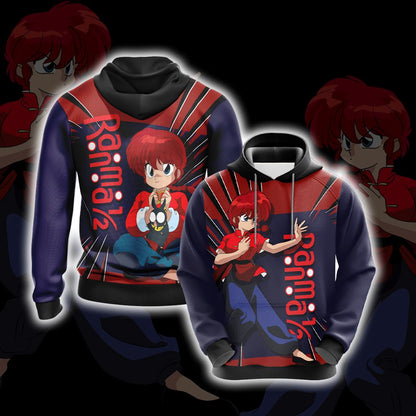 Ranma ½ Cute Unisex 3D T-shirt Zip Hoodie