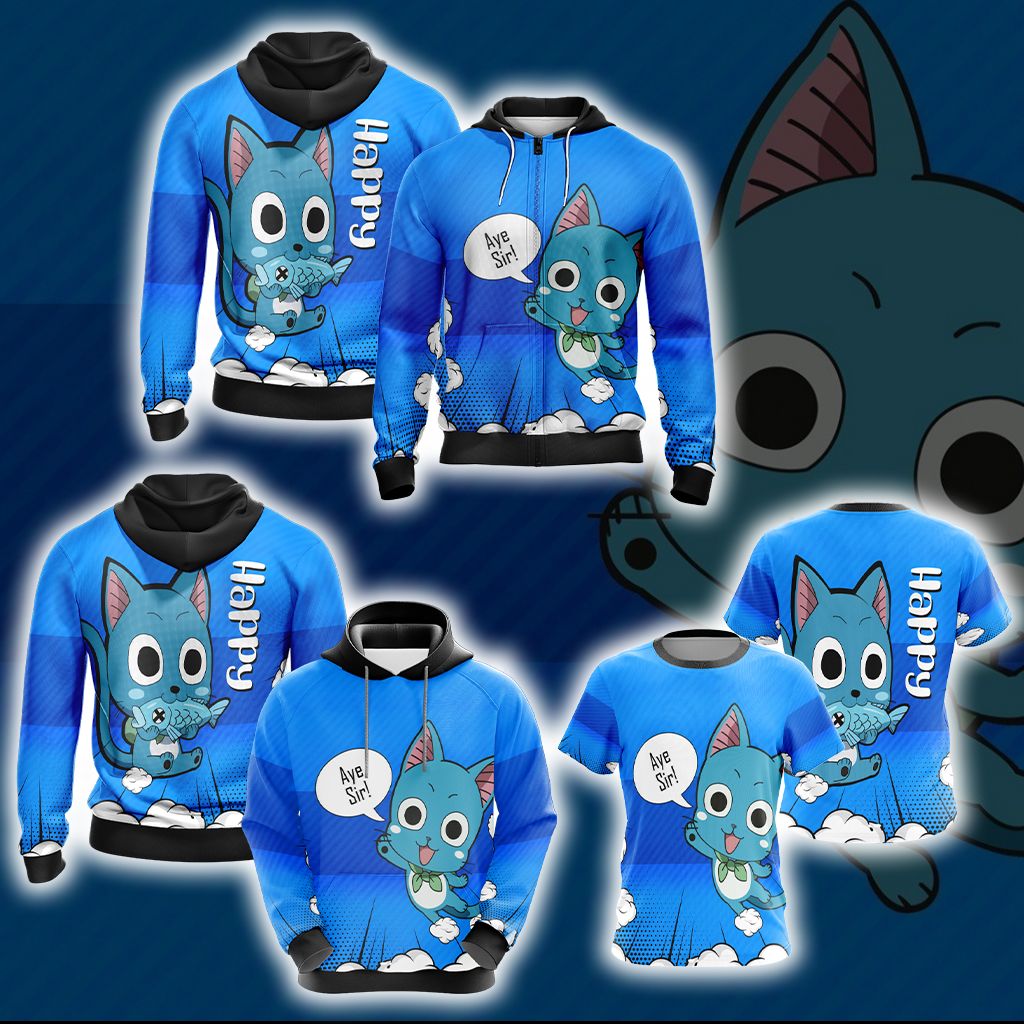 Fairy Tail Happy Unisex 3D T-shirt
