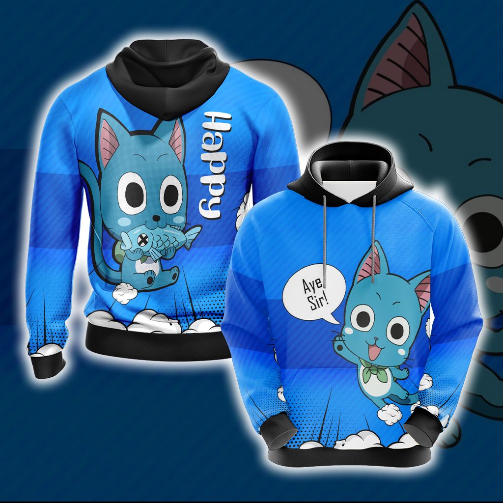 Fairy Tail Happy Unisex 3D T-shirt Hoodie