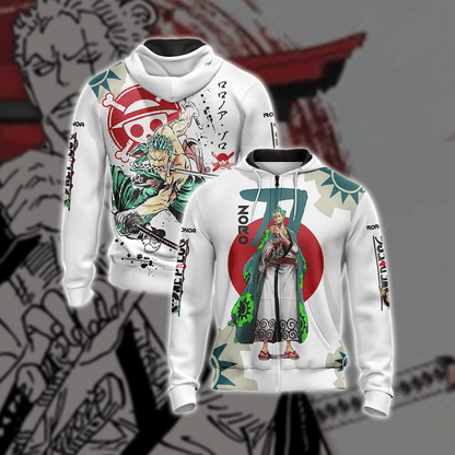 One Piece Zoro New Unisex 3D T-shirt Zip Hoodie