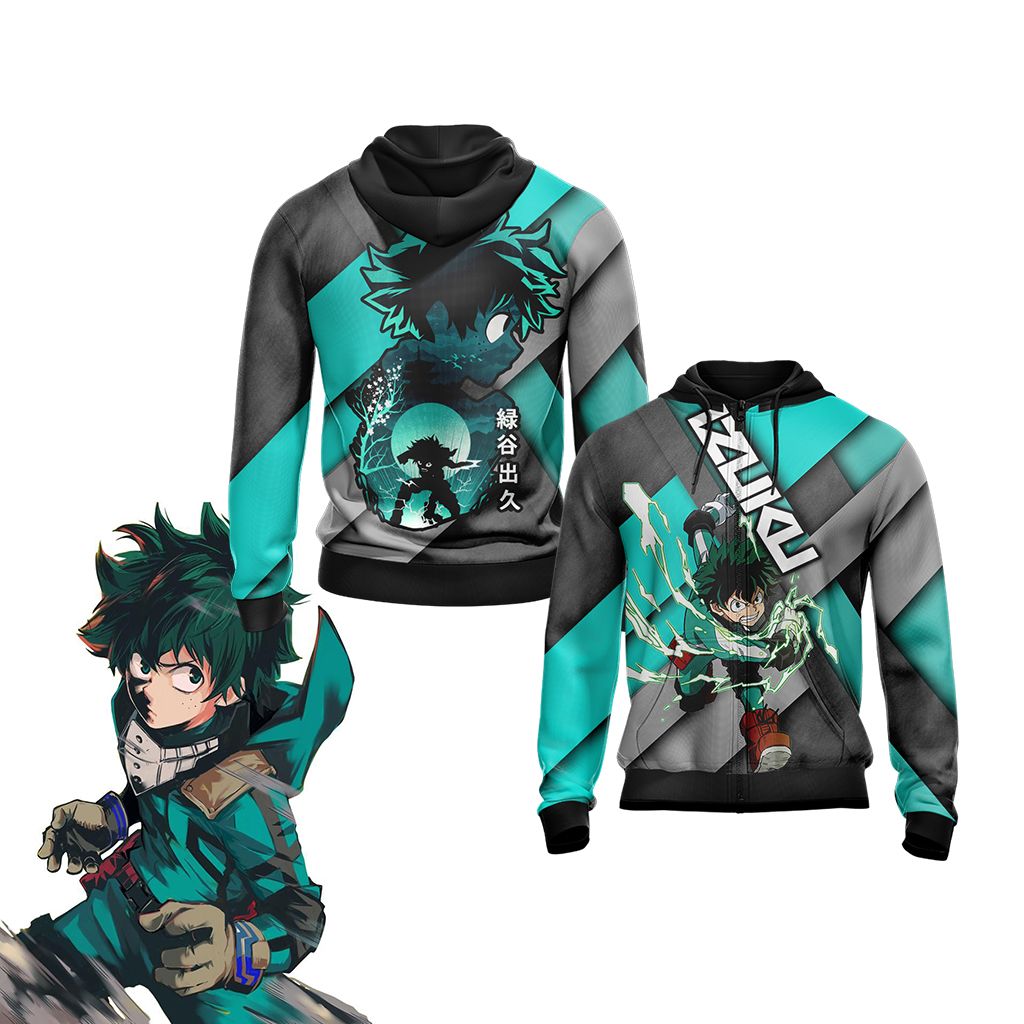 My Hero Academia - Izuku Midoriya Unisex 3D T-shirt Zip Hoodie