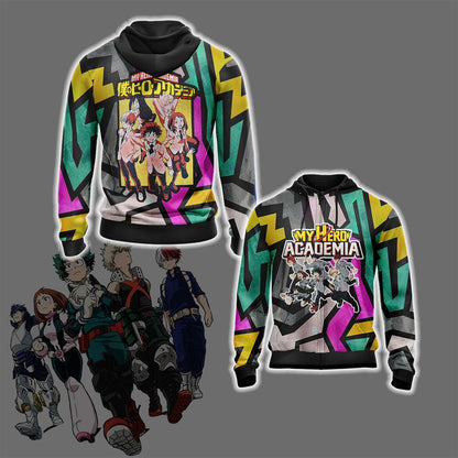 My Hero Academia Characters Unisex 3D T-shirt Zip Hoodie