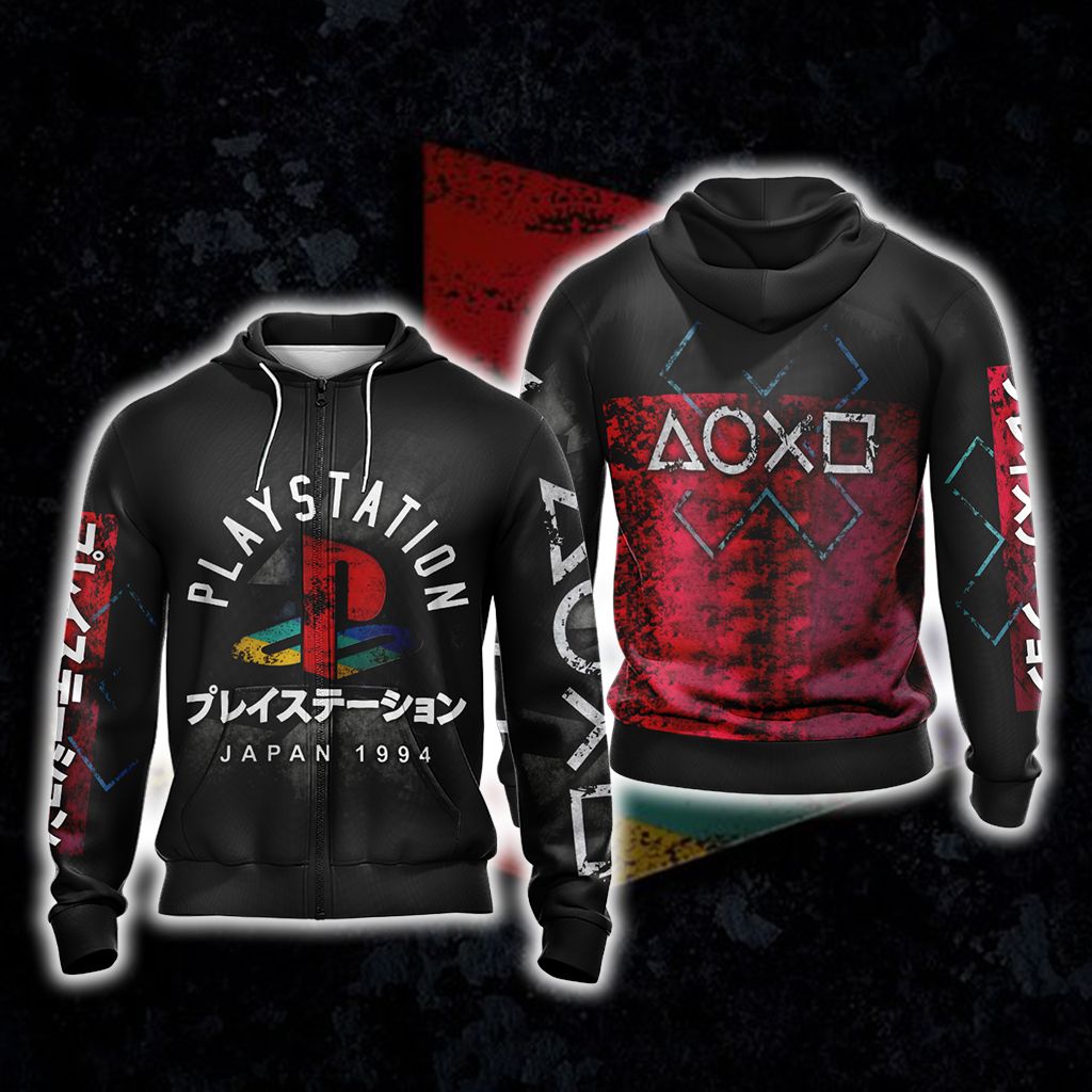 Playstation Japan 1994 Unisex 3D T-shirt Zip Hoodie