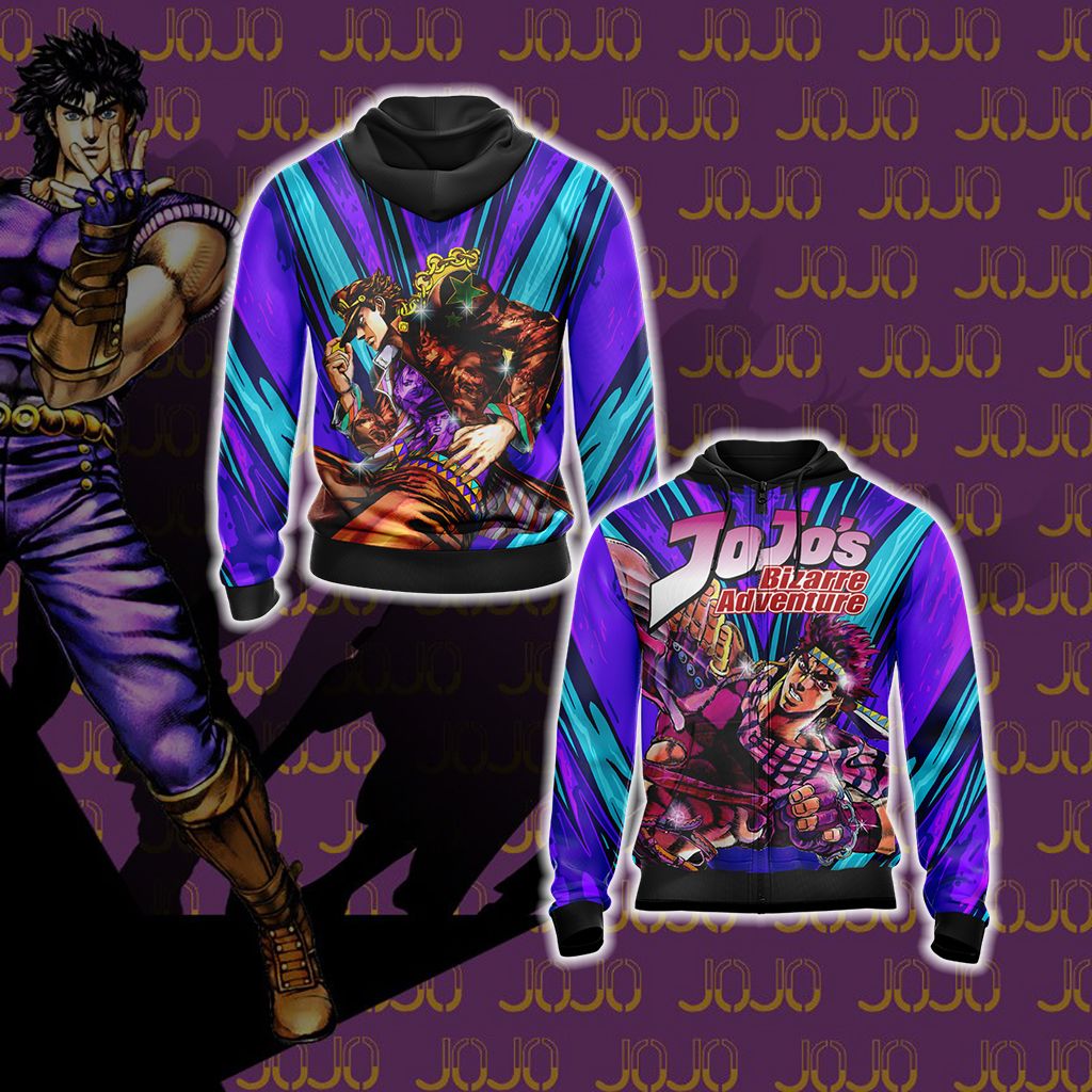 Jojo's Bizarre Adventure - Joseph Joestar New Unisex 3D T-shirt Zip Hoodie XS 