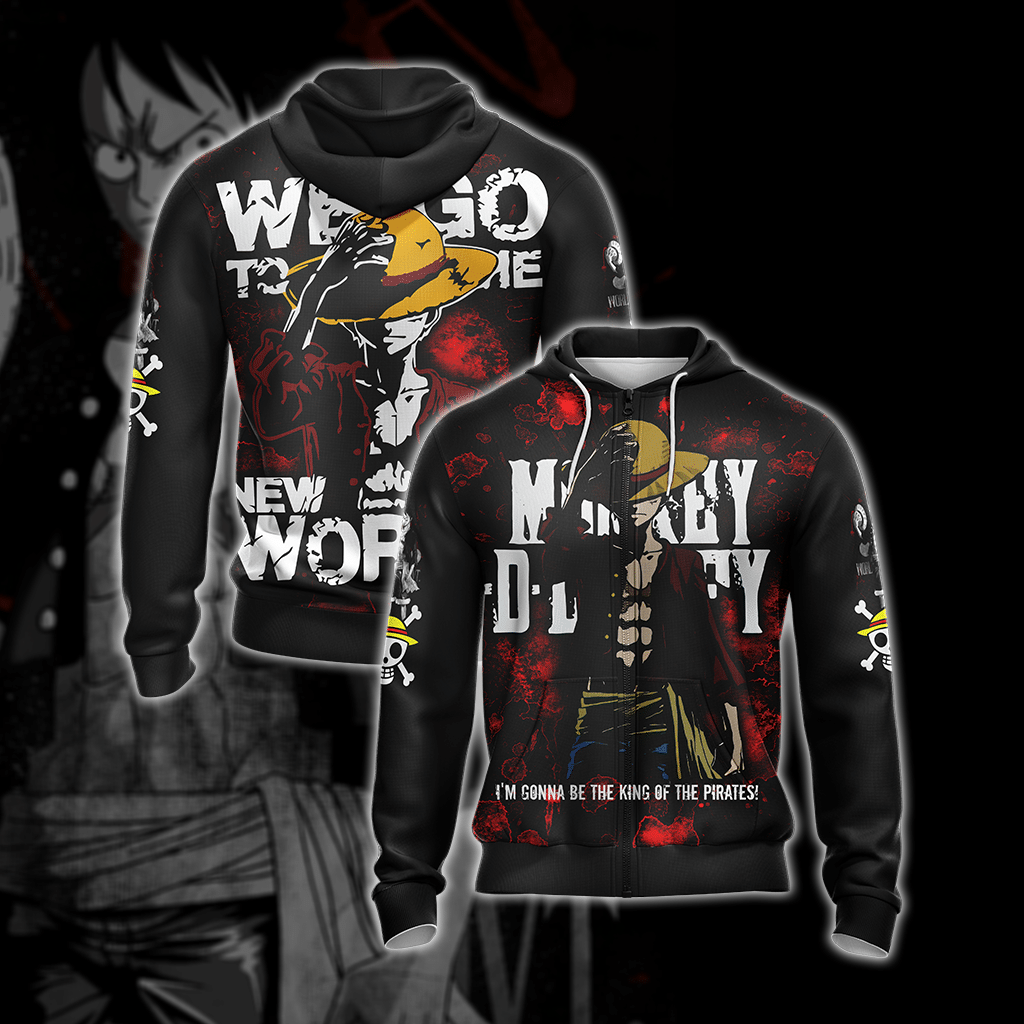 Monkey D. Luffy - I'm Gonna Be The King Of The Pirates Unisex 3D T-shirt Zip Hoodie