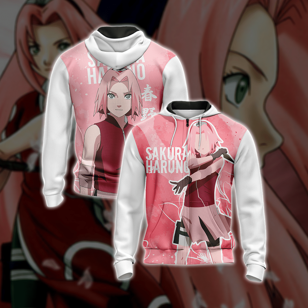 Naruto - Sakura Haruno Unisex 3D T-shirt Zip Hoodie