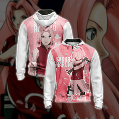 Naruto - Sakura Haruno Unisex 3D T-shirt Zip Hoodie