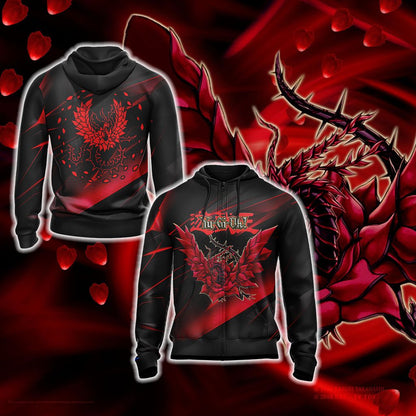 Black Rose Dragon - Yu-Gi-Oh Unisex 3D T-shirt Zip Hoodie