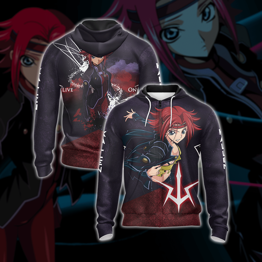 Code Geass - Kallen Unisex 3D T-shirt Zip Hoodie