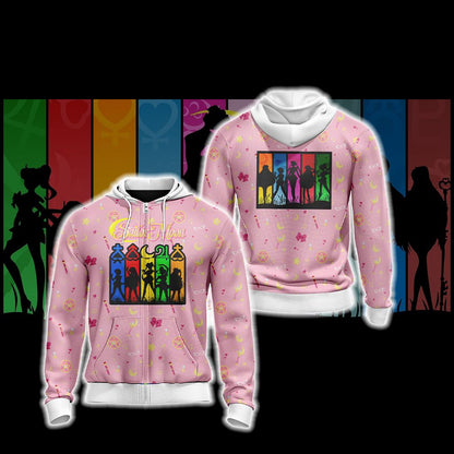 Sailor Moon - Characters New Look 3D T-shirt Zip Hoodie