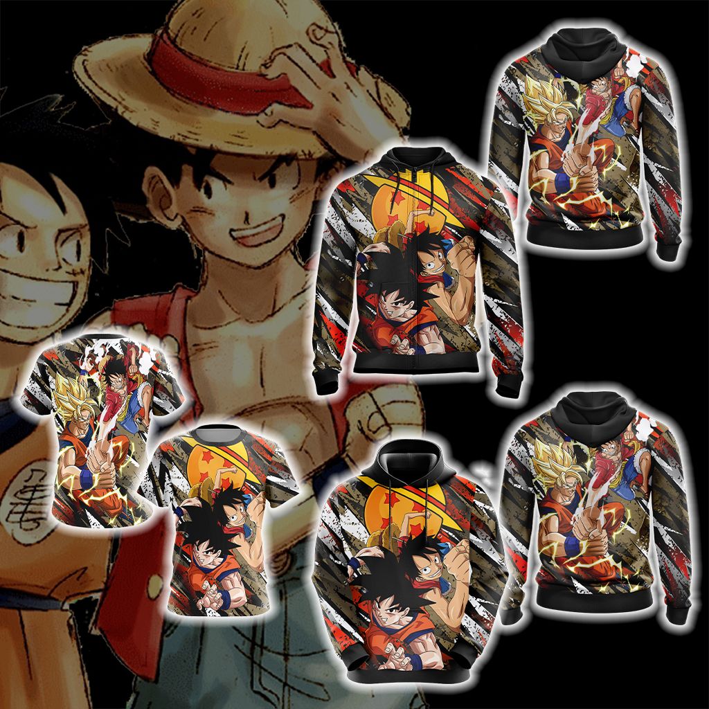 Dragon Ball x One Piece - Happy Halloween Unisex 3D T-shirt